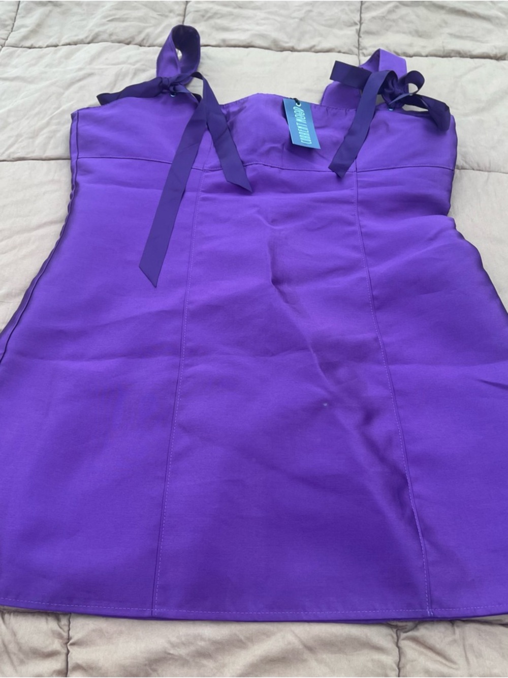 NWT Dollskill Current Mood Purple Pixie Stardust Ribboned Mini Dress Size XXL